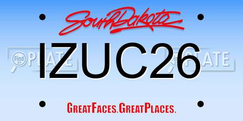 IZUC26 South Dakota License Plate