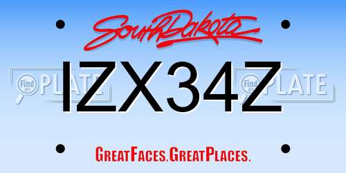 IZX34Z South Dakota License Plate