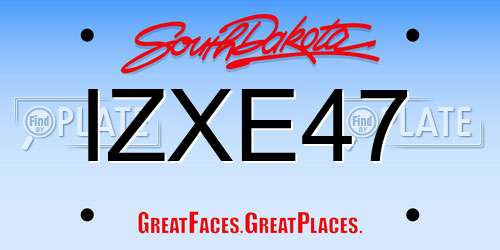 IZXE47 South Dakota License Plate