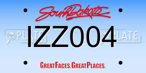 IZZ004 South Dakota License Plate