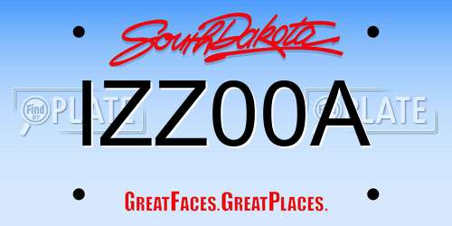 IZZ00A South Dakota License Plate