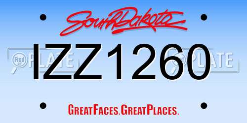 IZZ1260 South Dakota License Plate