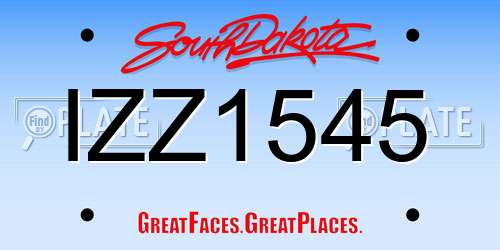 IZZ1545 South Dakota License Plate