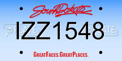 IZZ1548 South Dakota License Plate