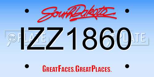 IZZ1860 South Dakota License Plate
