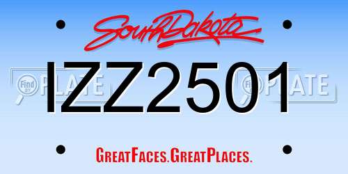 IZZ2501 South Dakota License Plate