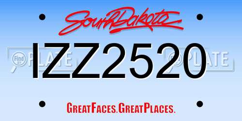 IZZ2520 South Dakota License Plate
