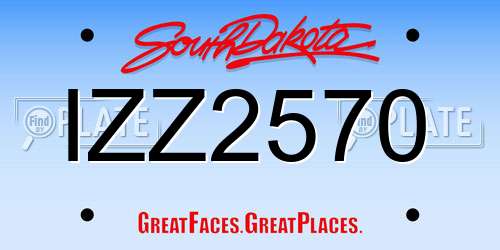 IZZ2570 South Dakota License Plate