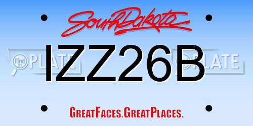 IZZ26B South Dakota License Plate