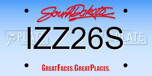 IZZ26S South Dakota License Plate