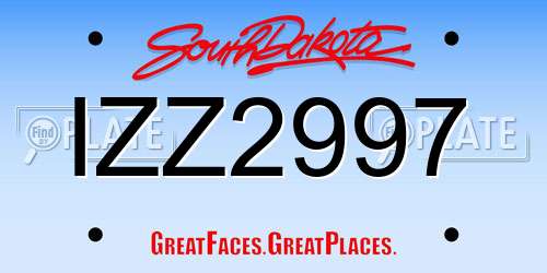 IZZ2997 South Dakota License Plate