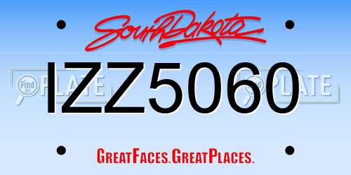 IZZ5060 South Dakota License Plate