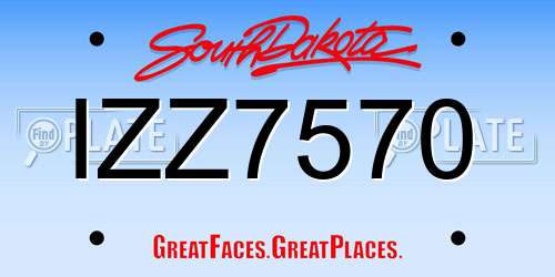 IZZ7570 South Dakota License Plate