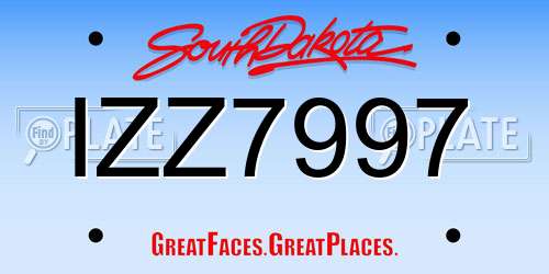 IZZ7997 South Dakota License Plate