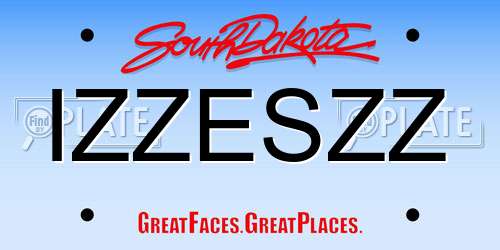 IZZESZZ South Dakota License Plate
