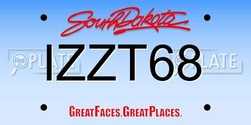 IZZT68 South Dakota License Plate