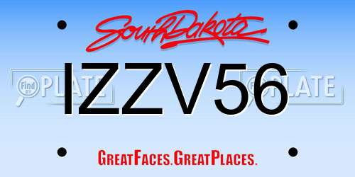 IZZV56 South Dakota License Plate