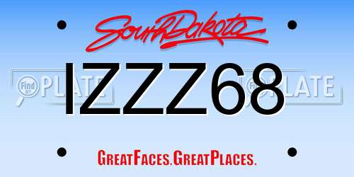 IZZZ68 South Dakota License Plate