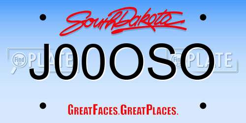 J00OSO South Dakota License Plate