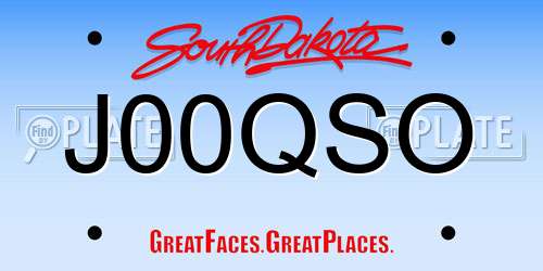 J00QSO South Dakota License Plate