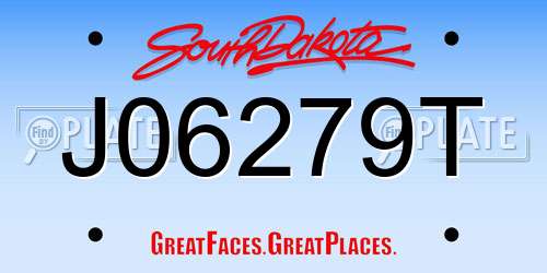 J06279T South Dakota License Plate