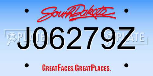 J06279Z South Dakota License Plate