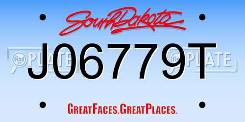 J06779T South Dakota License Plate