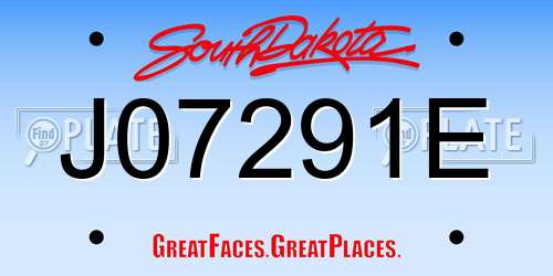 J07291E South Dakota License Plate