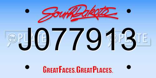 J077913 South Dakota License Plate