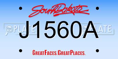J1560A South Dakota License Plate