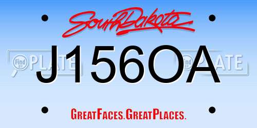 J156OA South Dakota License Plate