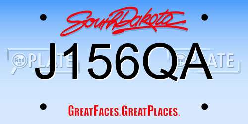 J156QA South Dakota License Plate