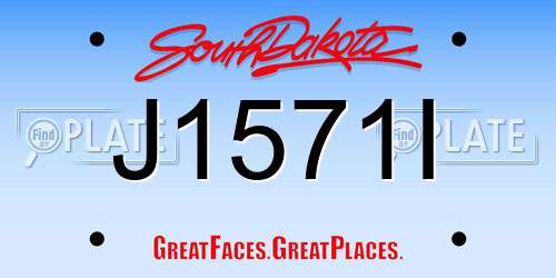 J1571I South Dakota License Plate