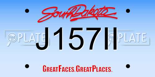 J157II South Dakota License Plate
