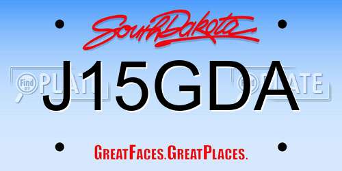 J15GDA South Dakota License Plate