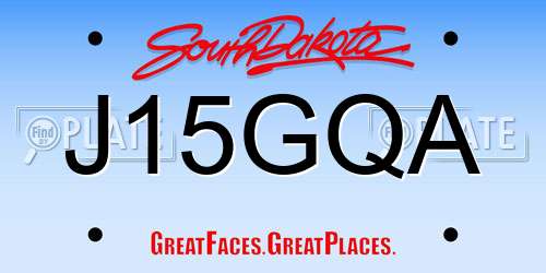 J15GQA South Dakota License Plate