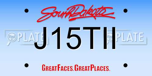 J15TII South Dakota License Plate