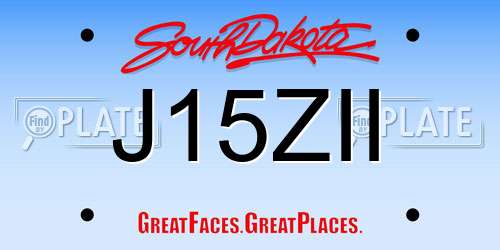 J15ZII South Dakota License Plate