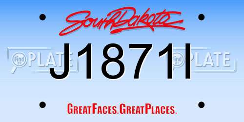 J1871I South Dakota License Plate