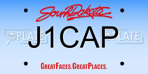 J1CAP South Dakota License Plate