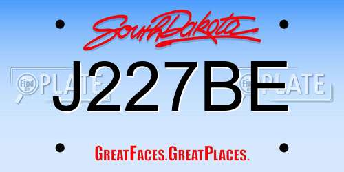 J227BE South Dakota License Plate