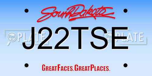 J22TSE South Dakota License Plate