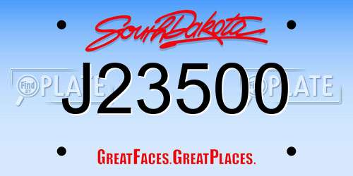 J23500 South Dakota License Plate