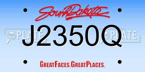 J2350Q South Dakota License Plate