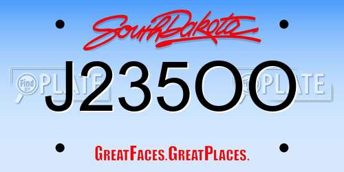 J235OO South Dakota License Plate