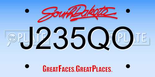 J235QO South Dakota License Plate