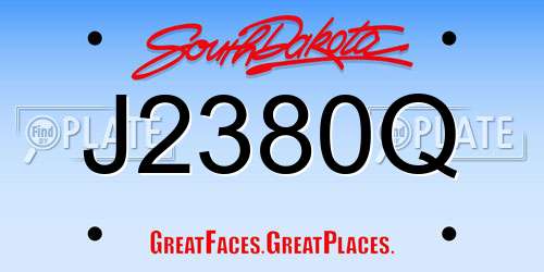 J2380Q South Dakota License Plate