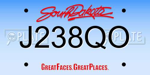 J238QO South Dakota License Plate