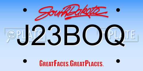 J23BOQ South Dakota License Plate