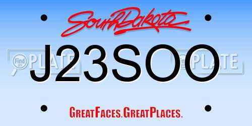 J23SOO South Dakota License Plate